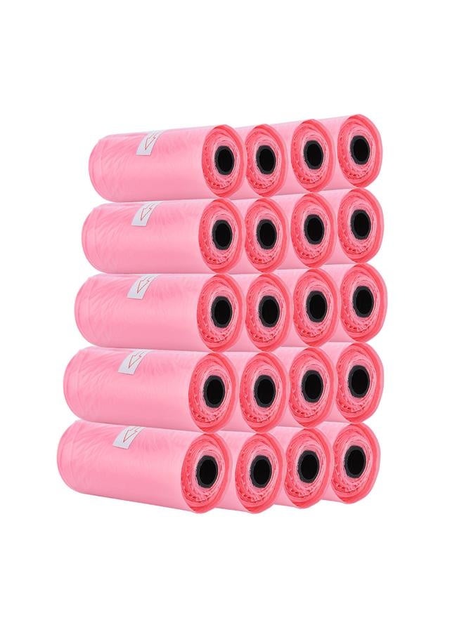 20 Rolls Disposable Garbage Clean Up Bag Baby Waste Pick Up Bag Pink